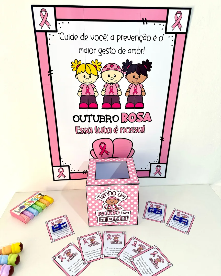 Kit Outubro Rosa para Educação Infantil e Ensino Fundamental — imagem 5