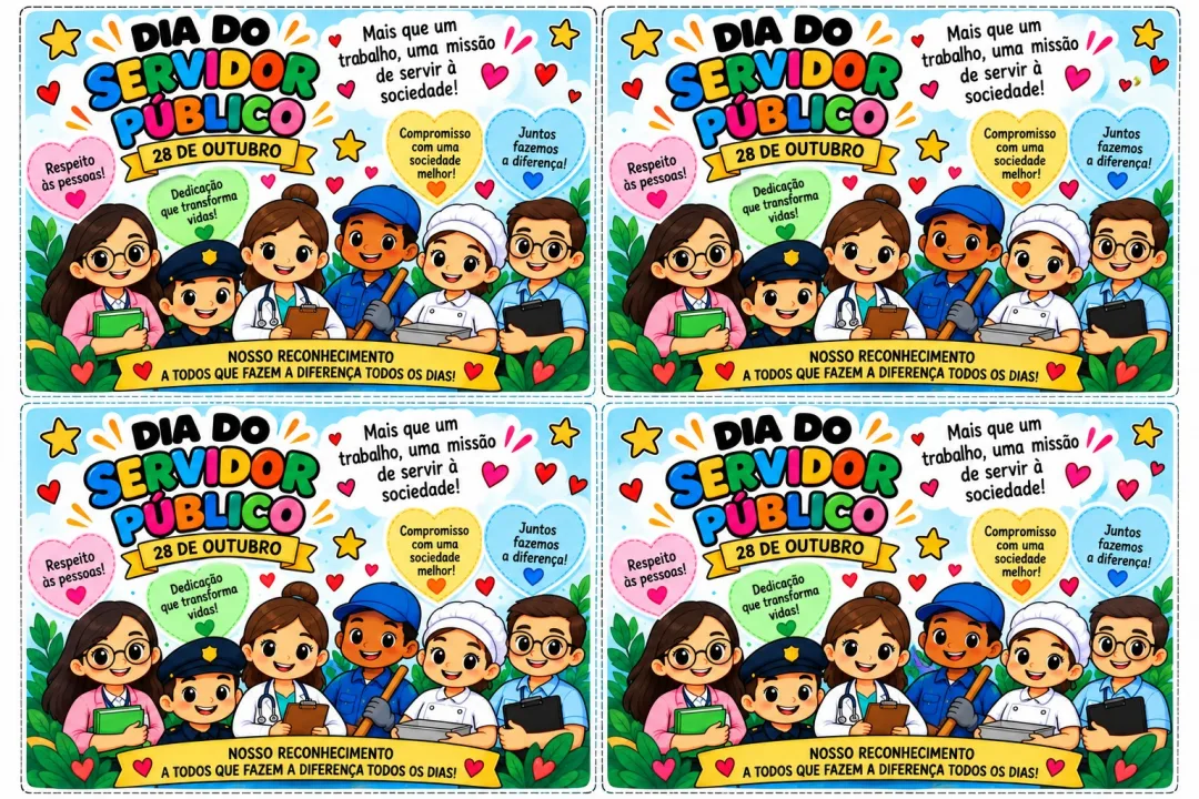 Kit Painel e Lembrancinha Servidor Público PDF - Educação Infantil — imagem 6