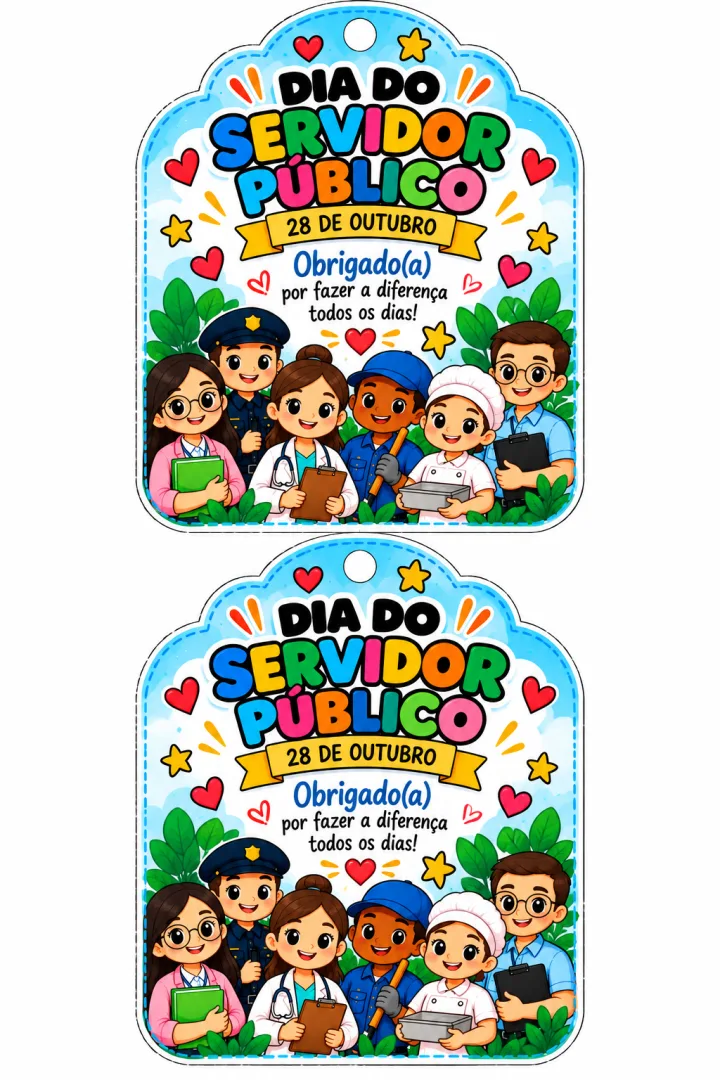 Kit Painel e Lembrancinha Servidor Público PDF - Educação Infantil — imagem 4