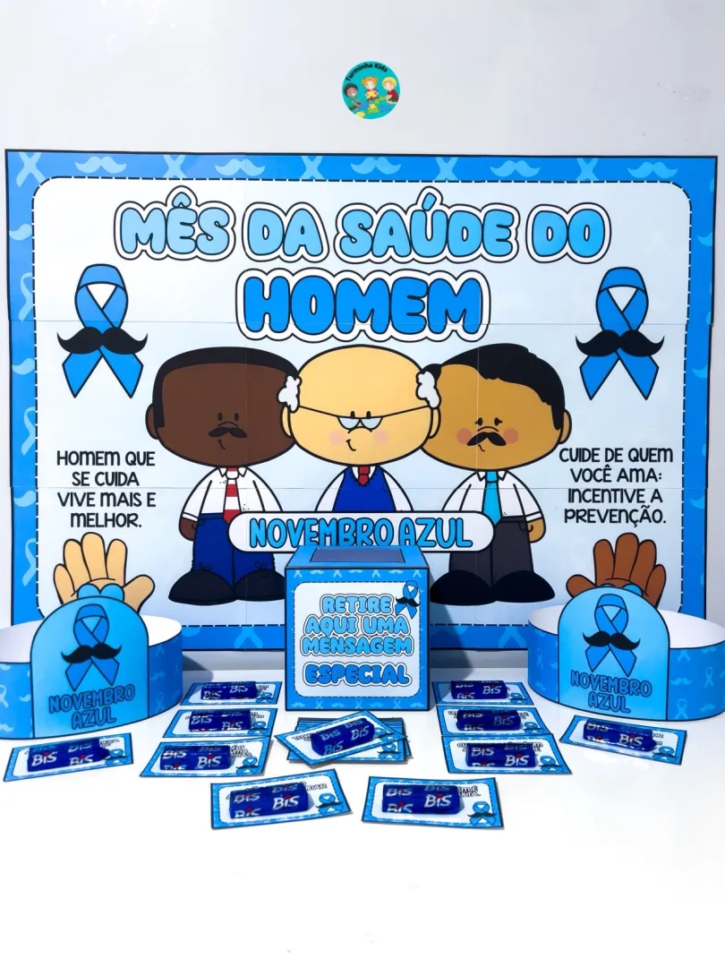 💙 🌈KIT PAINEL E LEMBRANCINHAS – NOVEMBRO AZUL 💙  💰7,50  💙Espalhe conscientização de forma leve e educativa!  ✨ Este — imagem 2