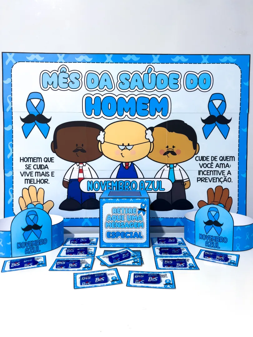 💙 🌈KIT PAINEL E LEMBRANCINHAS – NOVEMBRO AZUL 💙  💰7,50  💙Espalhe conscientização de forma leve e educativa!  ✨ Este — imagem 5