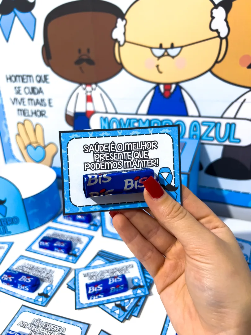 💙 🌈KIT PAINEL E LEMBRANCINHAS – NOVEMBRO AZUL 💙  💰7,50  💙Espalhe conscientização de forma leve e educativa!  ✨ Este — imagem 4