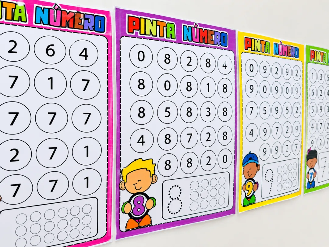 Kit de Cartaz Pinta Números - 1 a 10 - PDF - Educação Infantil — imagem 2