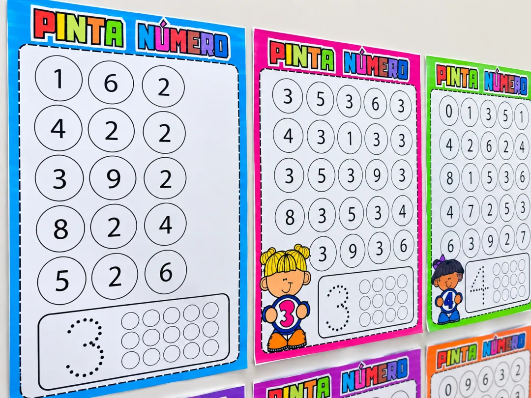 Kit de Cartaz Pinta Números - 1 a 10 - PDF - Educação Infantil — imagem 4
