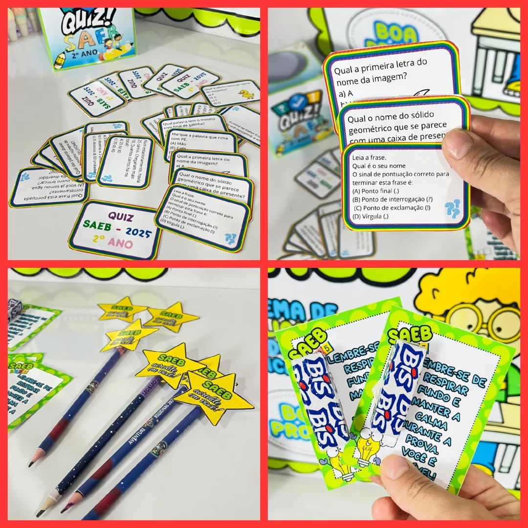 KIT SAEB 2° ANO: QUIZ + LEMBRANCINHA — imagem 2