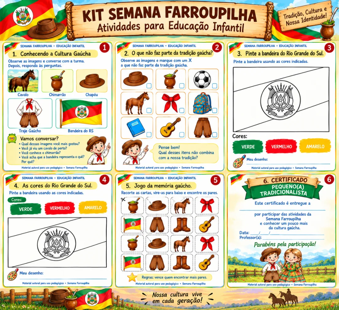 Kit Semana Farroupilha Educação infantil em PDF  — imagem 2