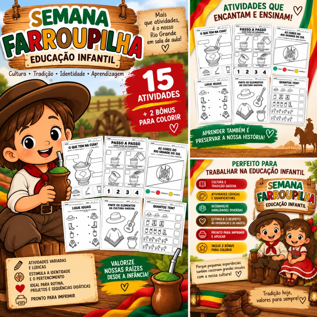 Kit Semana Farroupilha – Educação Infantil | 15 Atividades + 2 Bônus — imagem 2