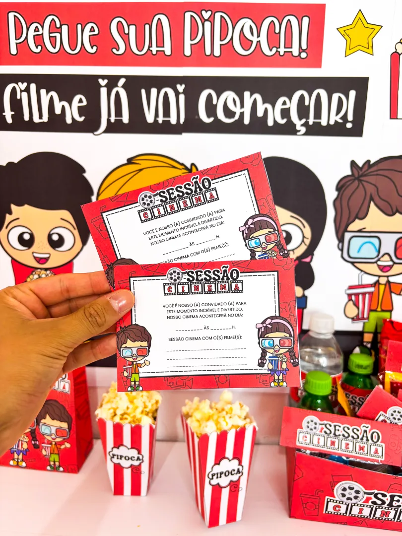 Kit Sessão Cinema em PDF: Painel+Lembrancinhas para Semana da Criança — imagem 3