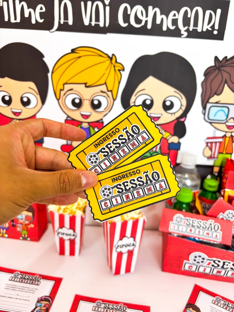 Kit Sessão Cinema em PDF: Painel+Lembrancinhas para Semana da Criança — imagem 5