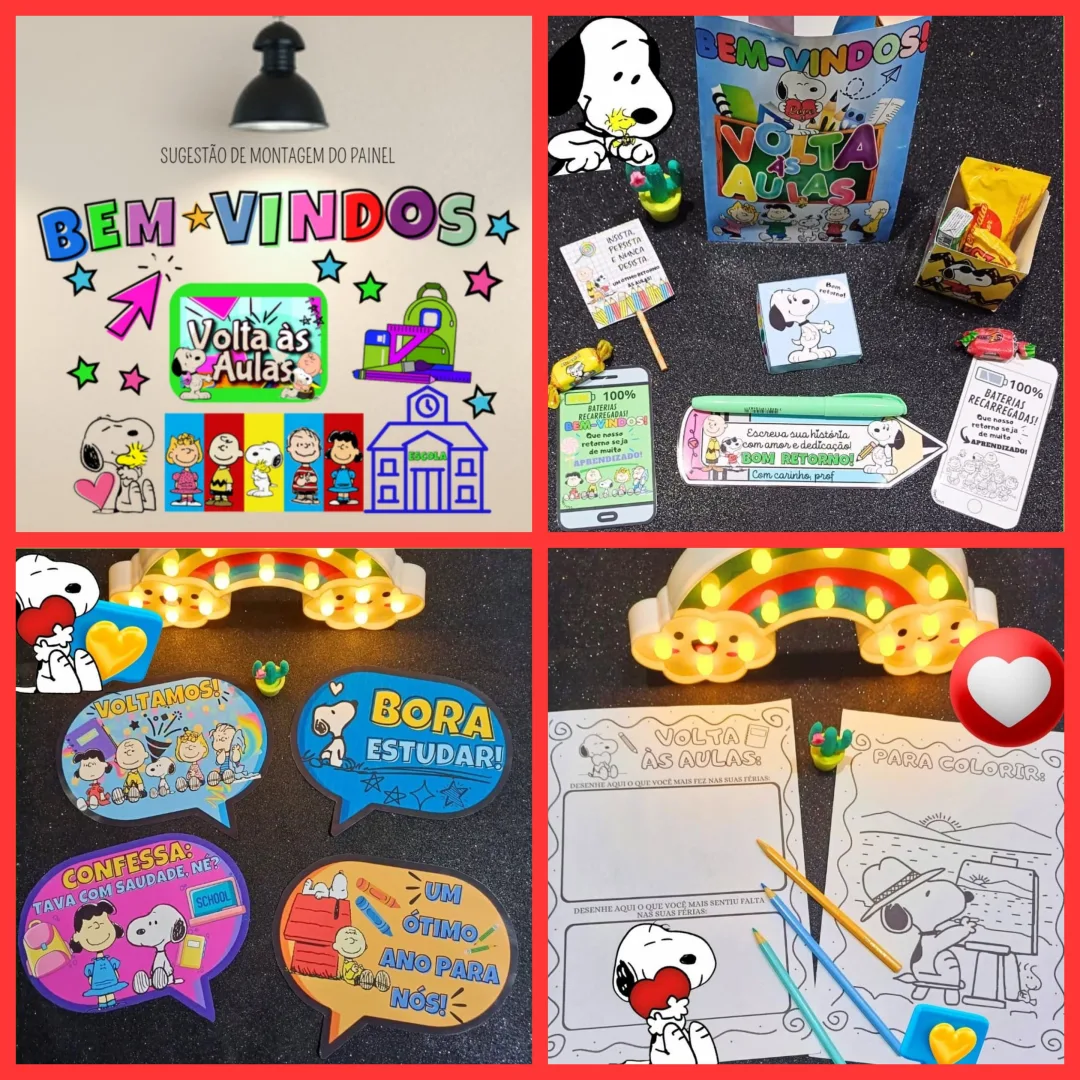 KIT VOLTA  ÀS AULAS COM LEMBRANCINHA  E DINÂMICA: SNOOPY — imagem 2