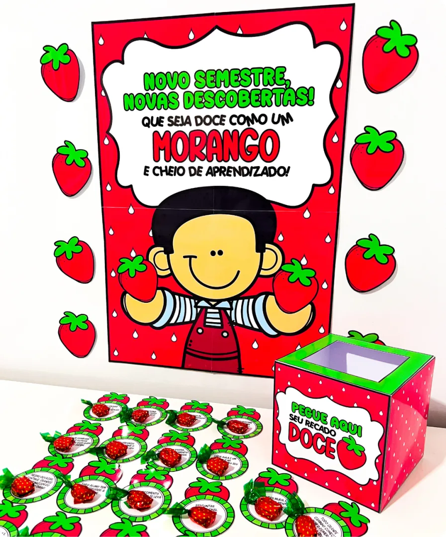 KIT VOLTA ÀS AULAS TEMA MORANGO DO AMOR — imagem 4