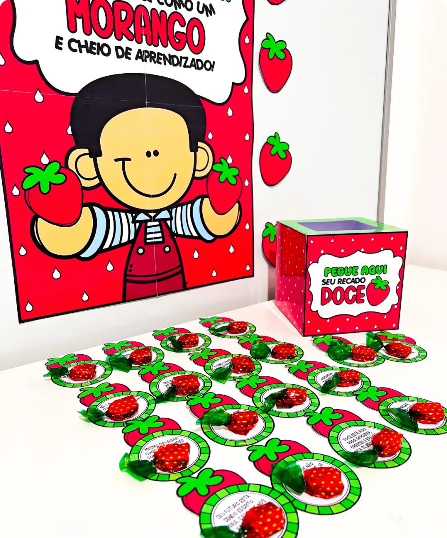 KIT VOLTA ÀS AULAS TEMA MORANGO DO AMOR — imagem 6
