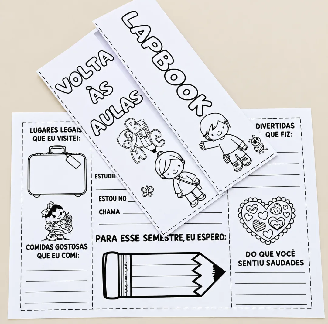 Lapbook volta às aulas PDF Ensino fundamental  — imagem 4
