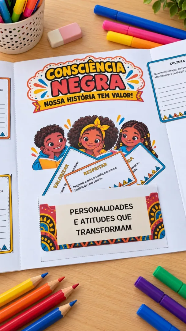 🧡 LAPBOOK CONSCIÊNCIA NEGRA NOSSA HISTÓRIA TEM VALOR!  Um material interativo para trabalhar respeito, identidade, cult — imagem 4