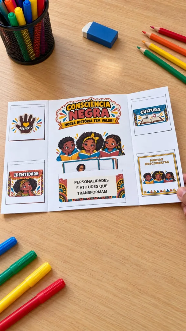 🧡 LAPBOOK CONSCIÊNCIA NEGRA NOSSA HISTÓRIA TEM VALOR!  Um material interativo para trabalhar respeito, identidade, cult — imagem 6