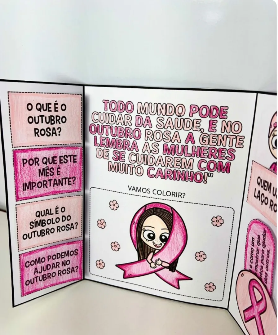 LAPBOOK OUTUBRO ROSA PARA IMPRIMIR — imagem 7