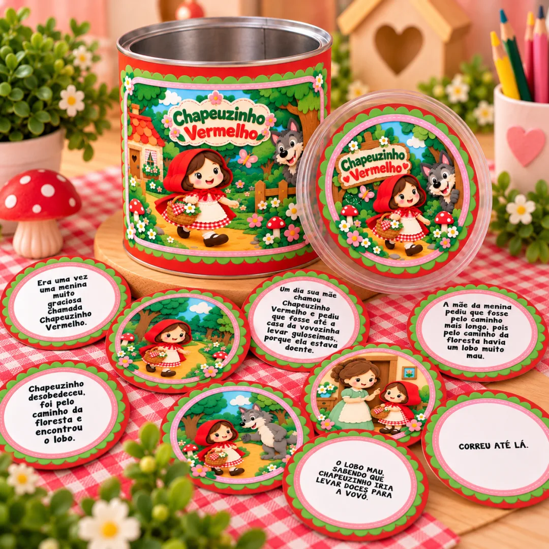 Lata De História — Chapeuzinho Vermelho - Educação Infantil - Arquivo Digital - Kit — imagem 3
