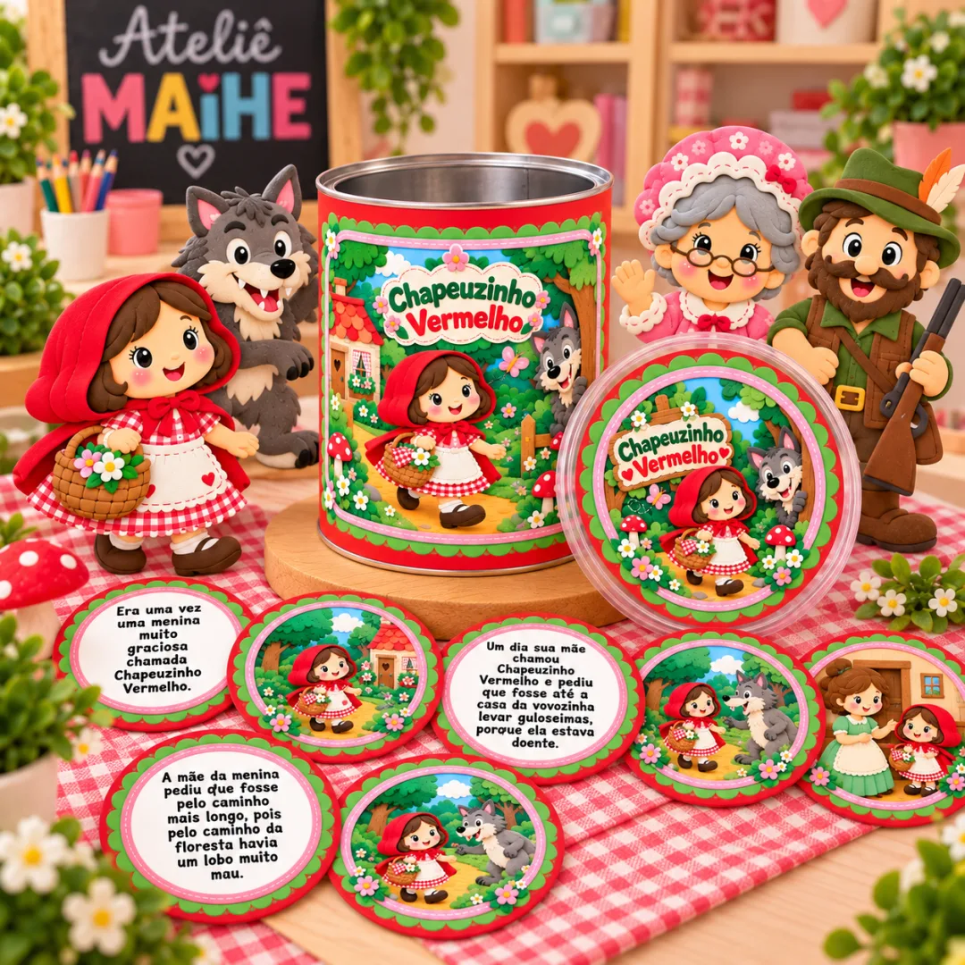 Lata De História — Chapeuzinho Vermelho - Educação Infantil - Arquivo Digital - Kit — imagem 4