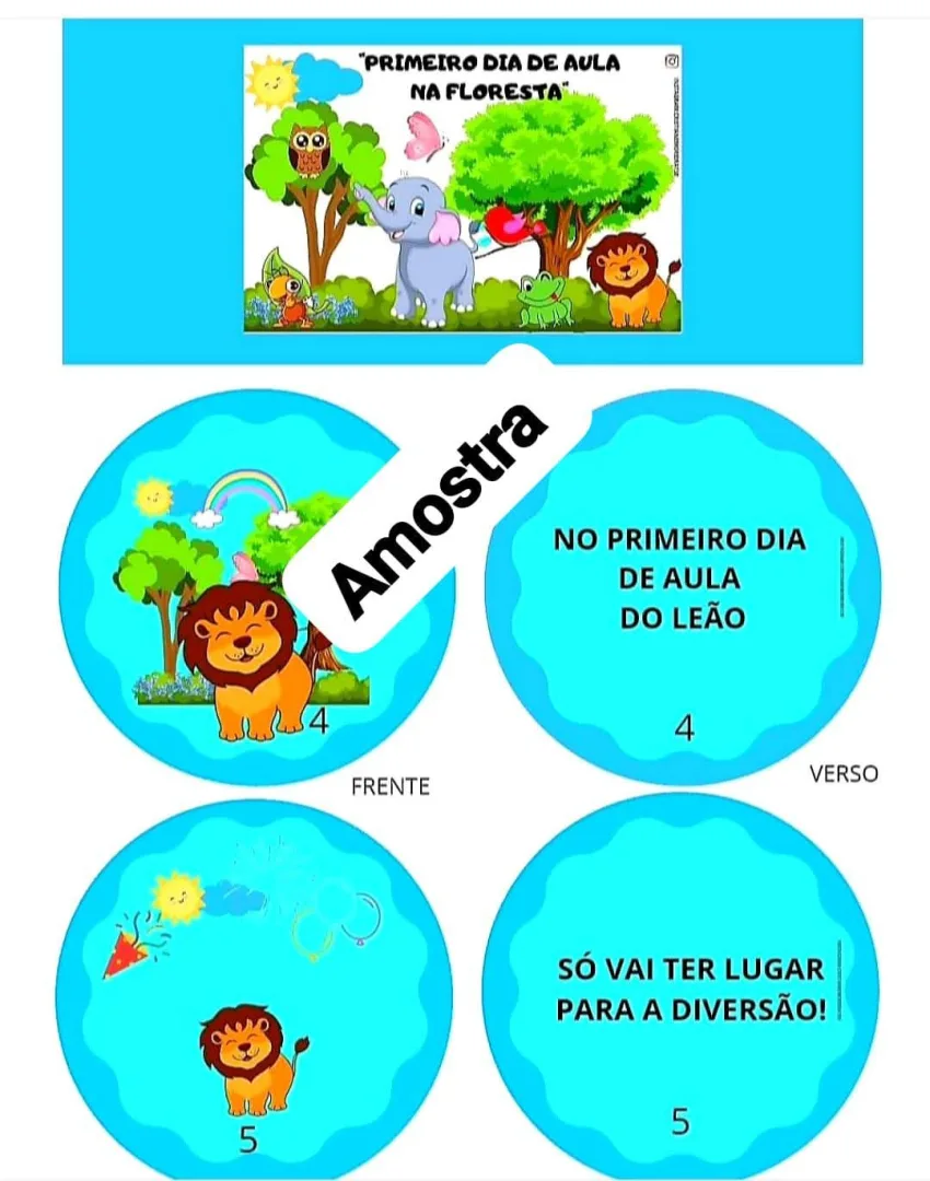 Lata de história: Primeiro dia de aula na floresta "PDF ensino infantil  — imagem 2