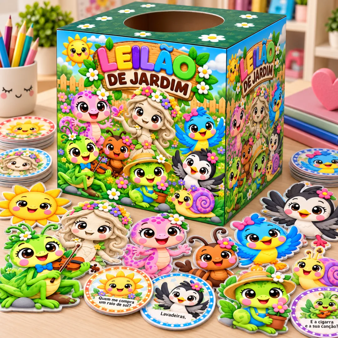 Leilão De Jardim – Kit Caixa e Lata - Educação Infantil - Arquivo Digital — imagem 4