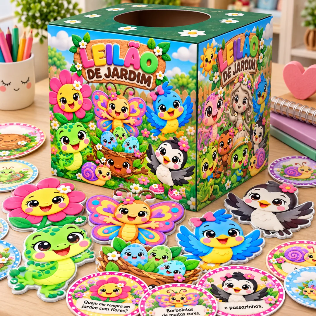 Leilão De Jardim – Kit Caixa e Lata - Educação Infantil - Arquivo Digital — imagem 2