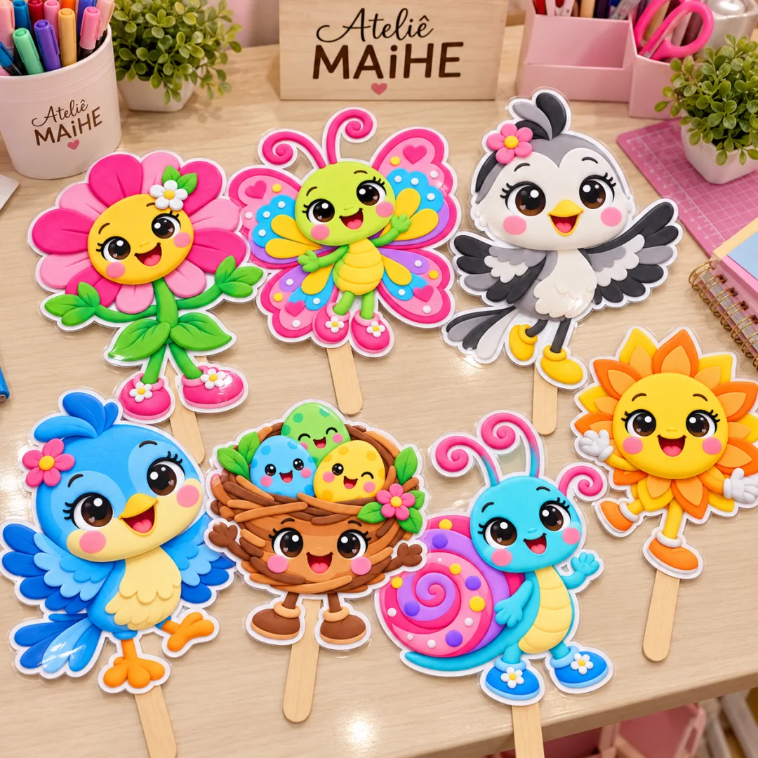 Leilão De Jardim – Kit Palitoches com 16 Personagens - Educação Infantil - Arquivo Digital — imagem 3