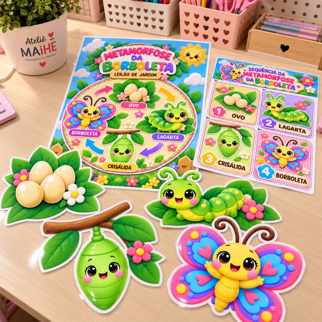Leilão De Jardim – Metamorfose Da Borboleta - Educação Infantil - Jogo - Arquivo Digital — imagem 3