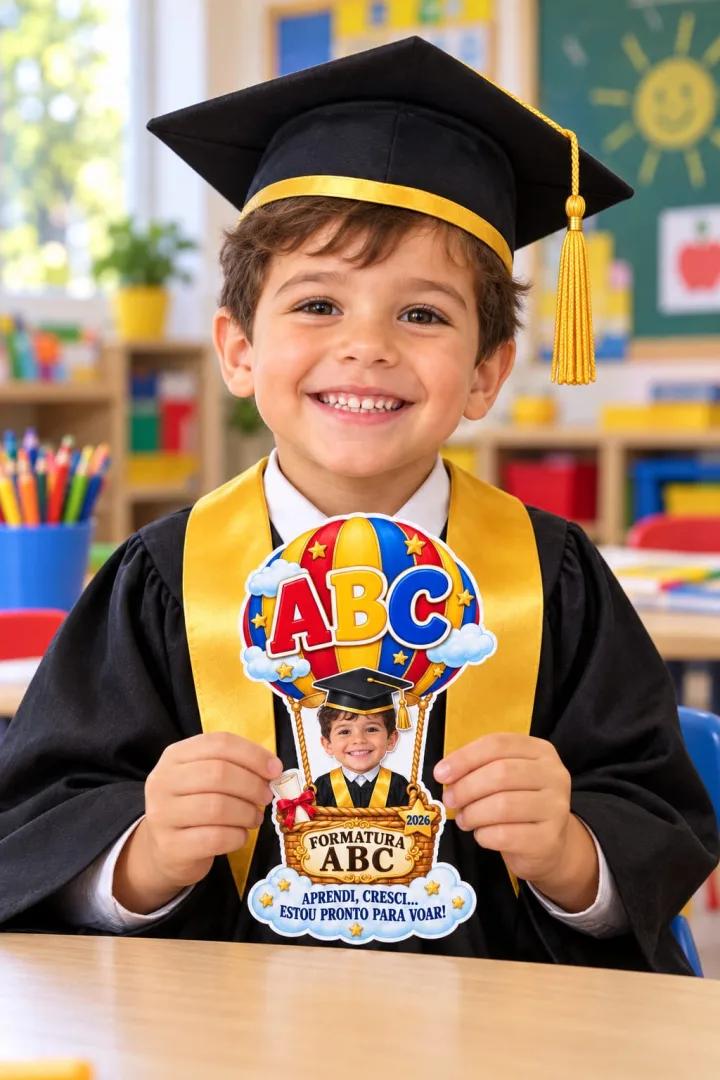 Lembrança Formatura Infantil Balão com Foto PDF — imagem 3