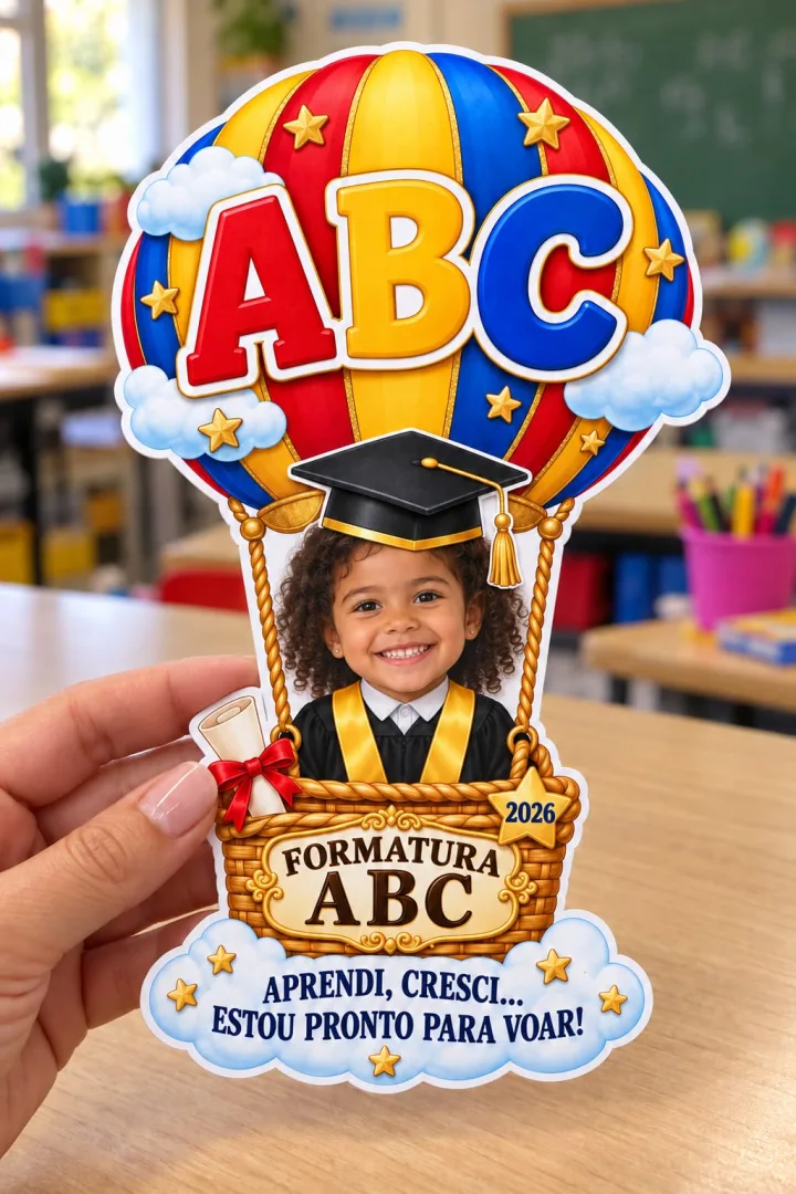 Lembrança Formatura Infantil Balão com Foto PDF — imagem 4