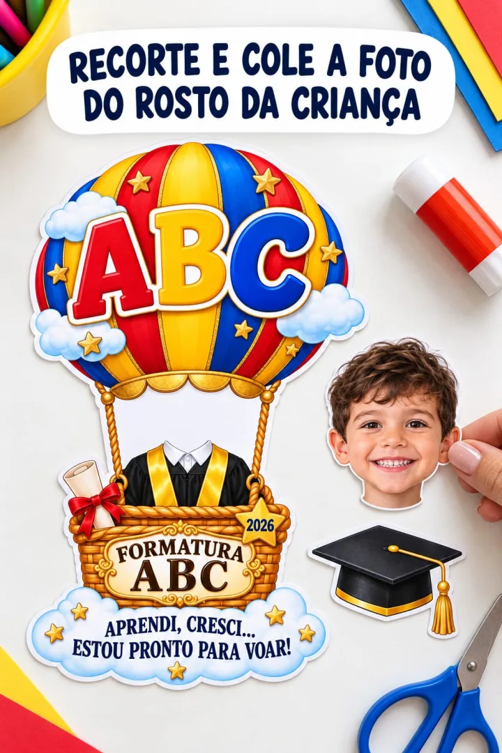 Lembrança Formatura Infantil Balão com Foto PDF — imagem 5
