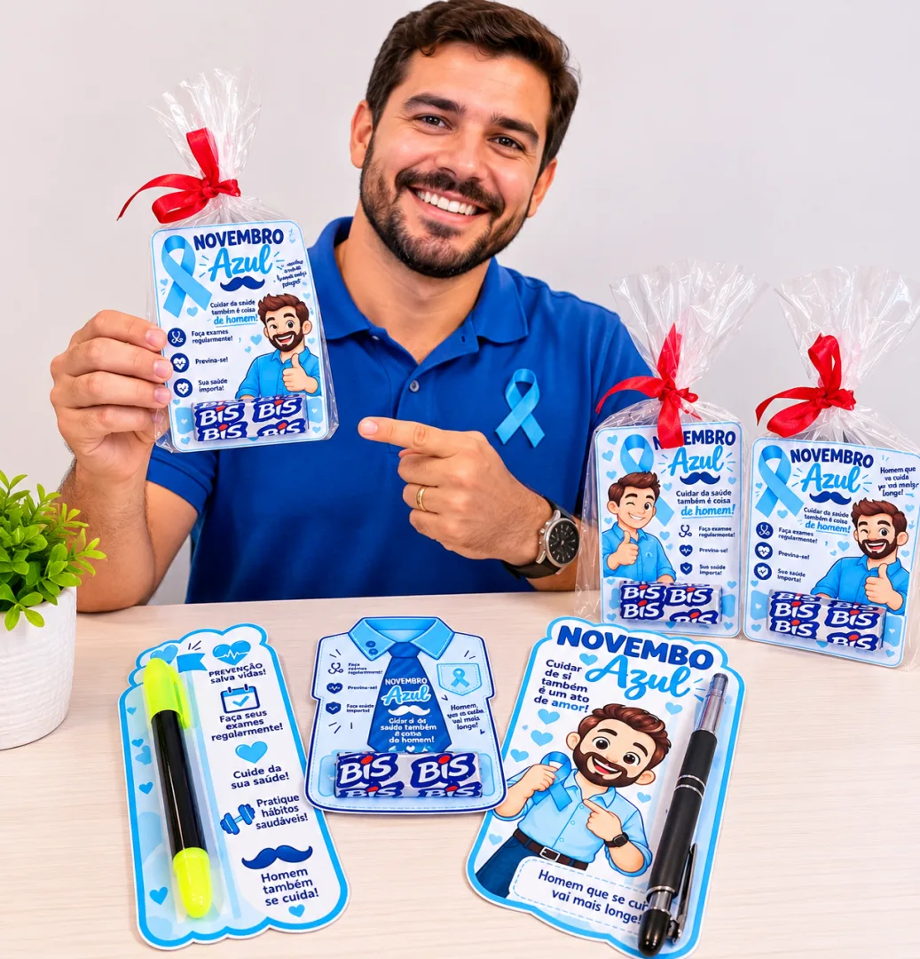 Lembrança Novembro Azul Cartãozinho Especial PDF - Educação infantil — imagem 4