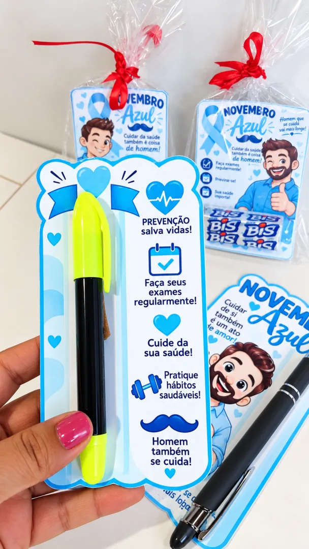 Lembrança Novembro Azul Cartãozinho Especial PDF - Educação infantil — imagem 3