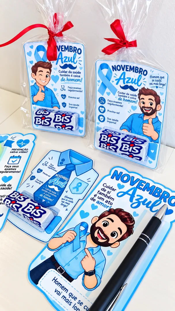 Lembrança Novembro Azul Cartãozinho Especial PDF - Educação infantil — imagem 2