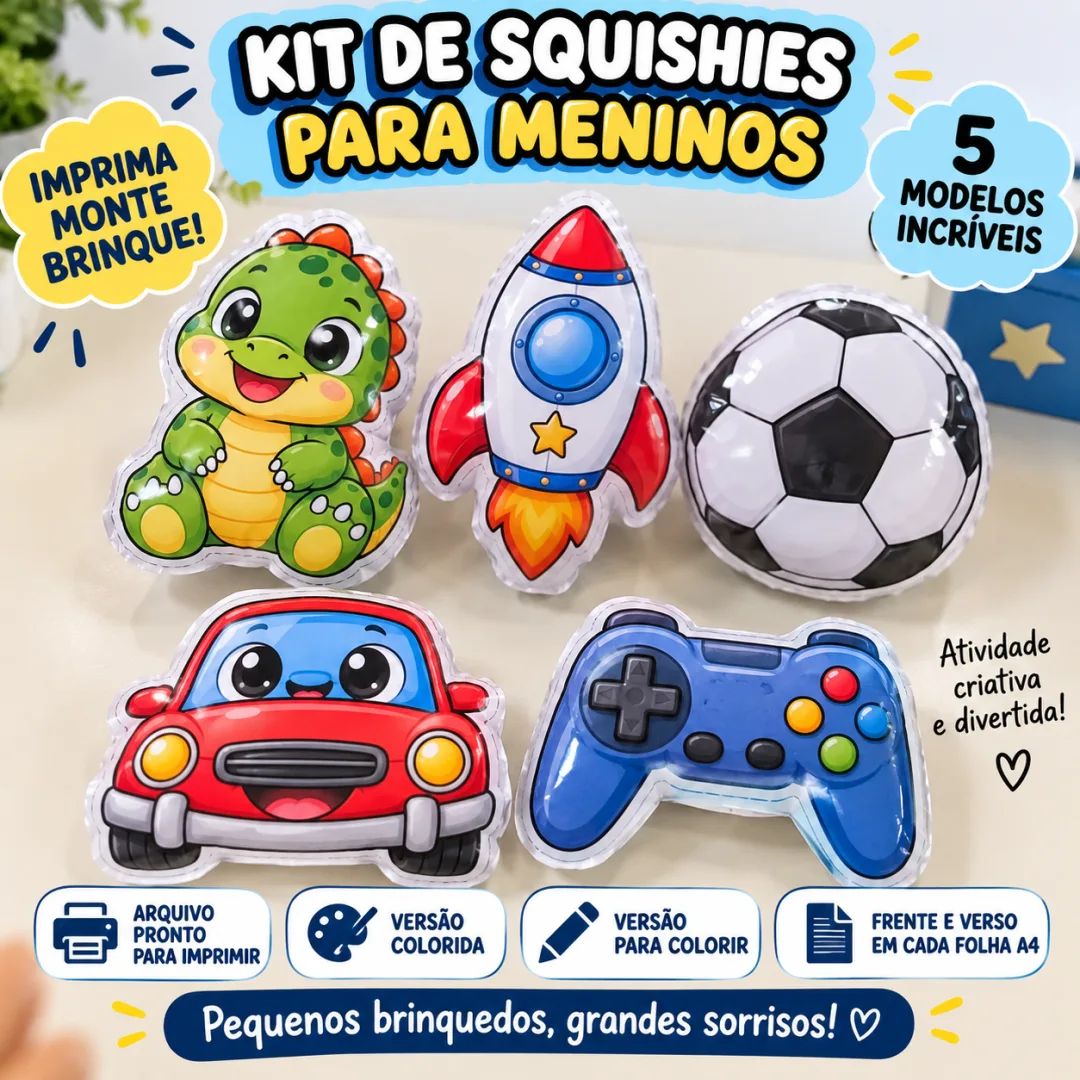 Lembrancinha de Dia das Crianças – Kit de Squishies para Meninas e Meninos Imprima, Monte e Brinque em PDF — imagem 5