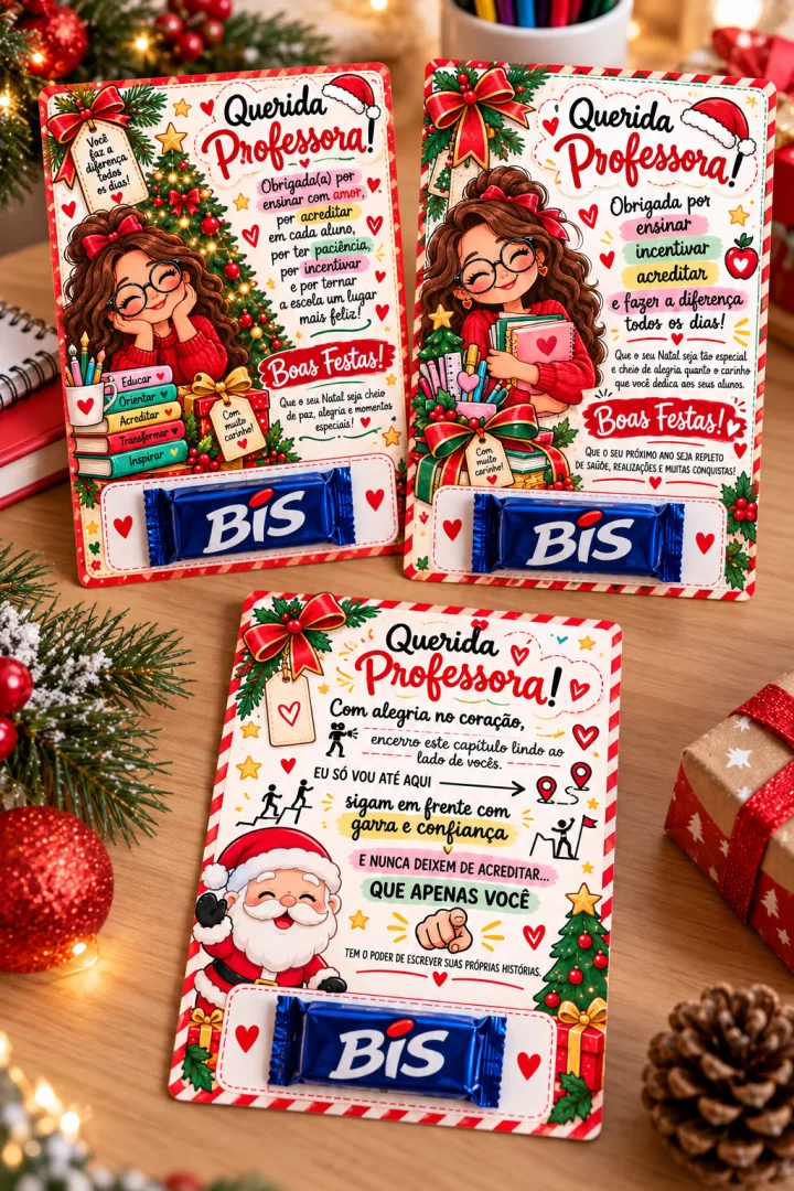 Lembrancinha de Natal para Alunos e Professoras com Chocolate BIS – Tags de Natal para Alunos em PDF — imagem 2
