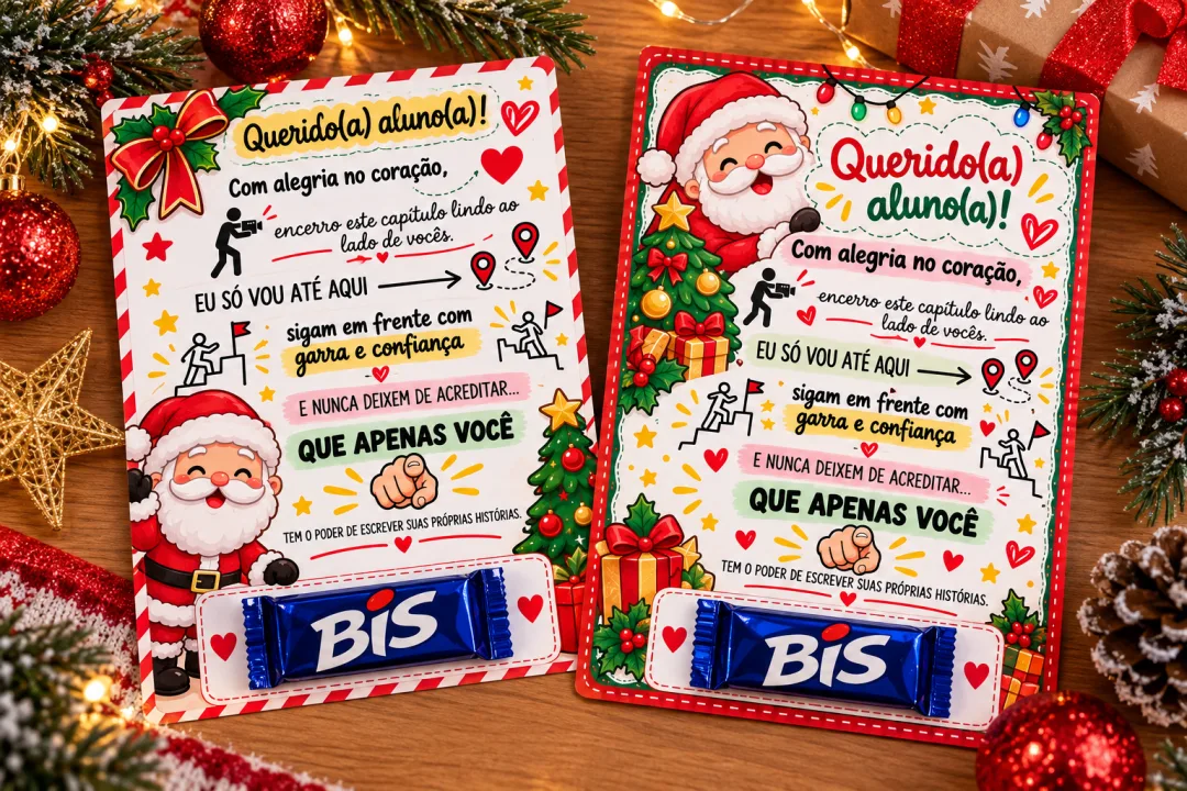 Lembrancinha de Natal para Alunos e Professoras com Chocolate BIS – Tags de Natal para Alunos em PDF — imagem 3