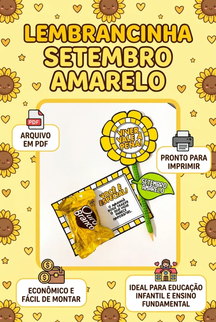 Lembrancinha de Setembro Amarelo para imprimir Pdf — imagem 5