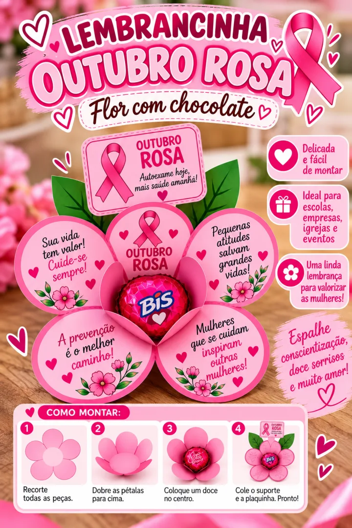 Lembrancinha Outubro Rosa com Chocolate Educação Infantil PDF — imagem 3