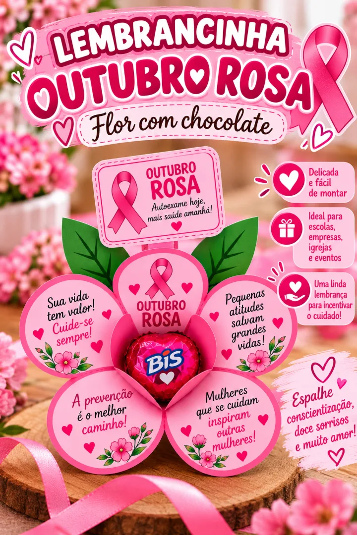Lembrancinha Outubro Rosa com Chocolate Educação Infantil PDF — imagem 4