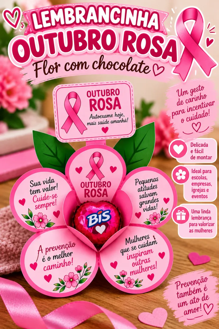 Lembrancinha Outubro Rosa com Chocolate Educação Infantil PDF — imagem 5