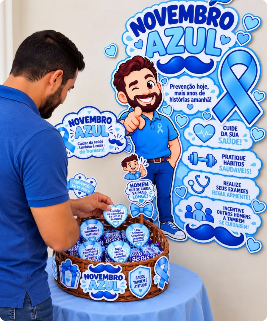 Lembrancinhas e Painel Novembro Azul - PDF para Imprimir — imagem 2