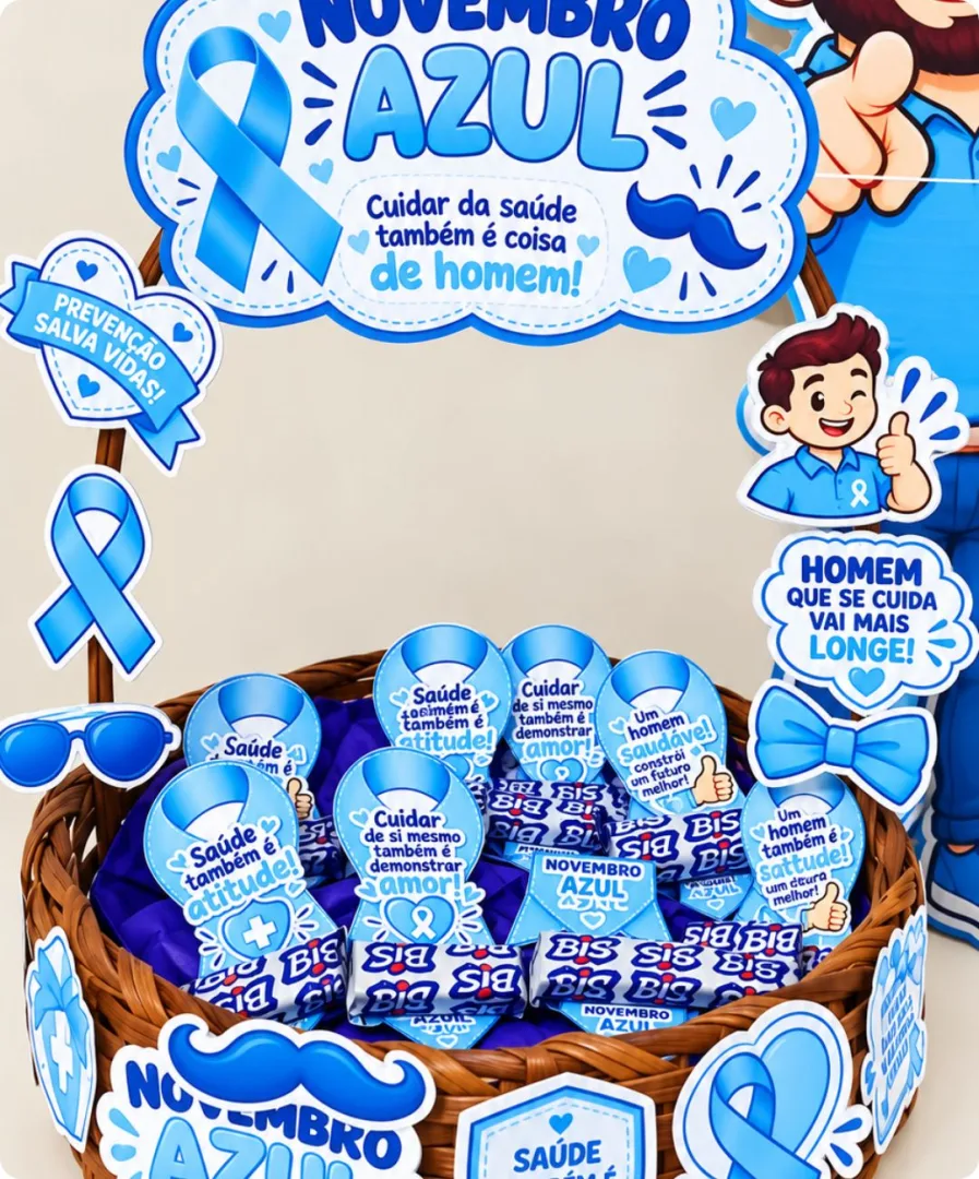 Lembrancinhas e Painel Novembro Azul - PDF para Imprimir — imagem 3