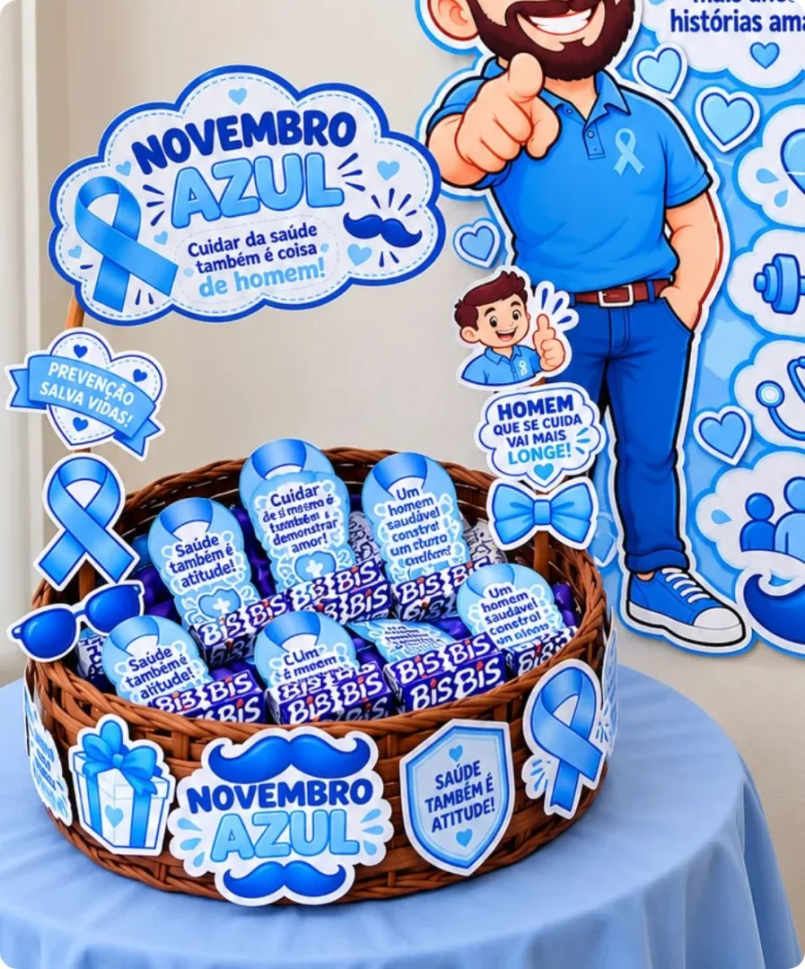Lembrancinhas e Painel Novembro Azul - PDF para Imprimir — imagem 5