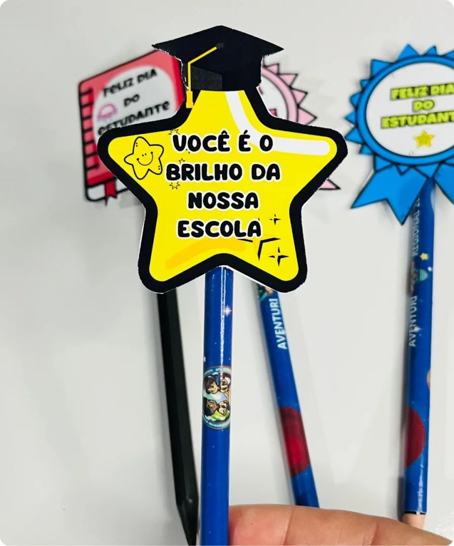 Lembrancinhas para o Dia do Estudante PDF - Ponteiras para Lápis — imagem 6