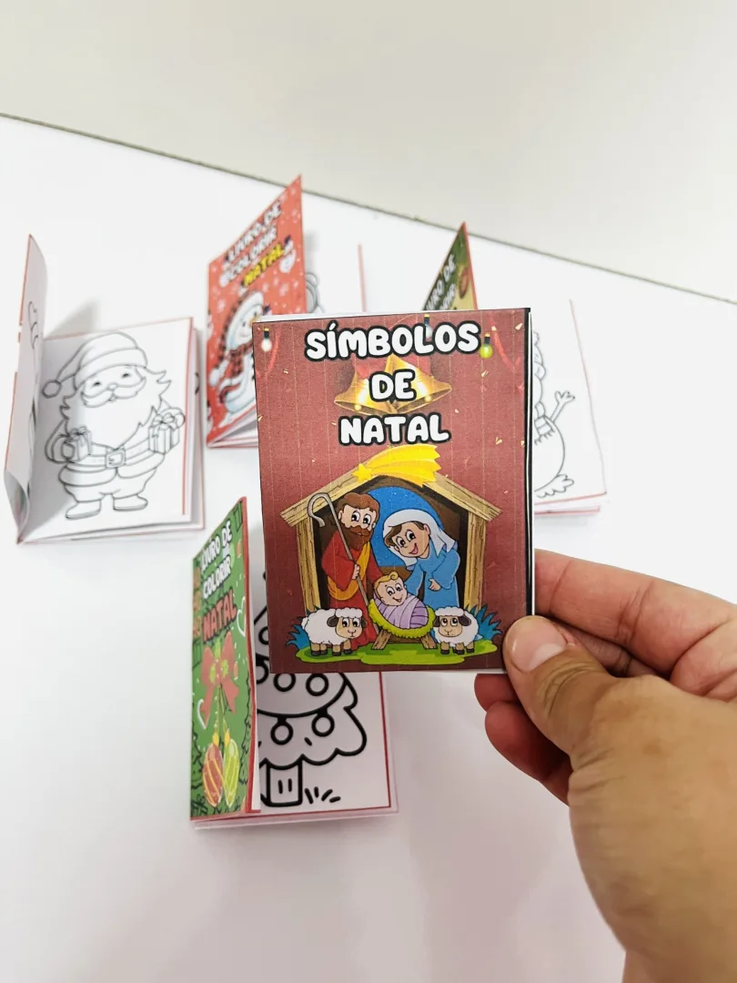 Livrinhos de Natal para Montar e Colorir em PDF-Ed. Infantil  — imagem 2