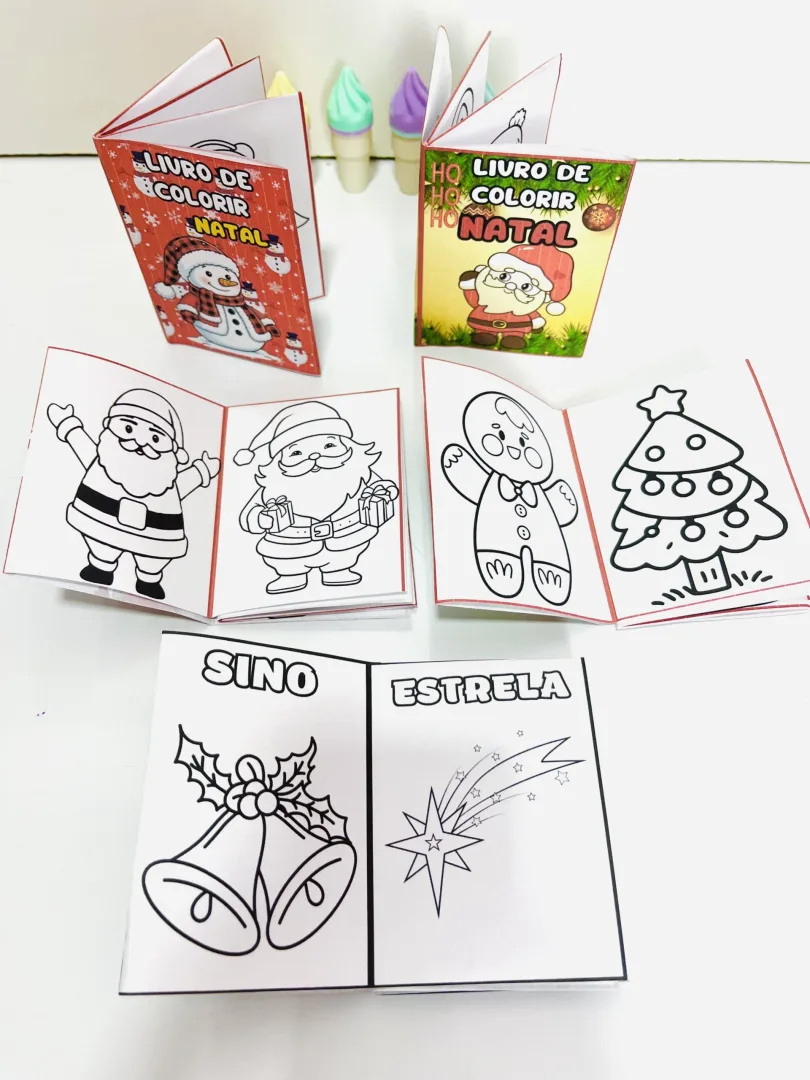Livrinhos de Natal para Montar e Colorir em PDF-Ed. Infantil  — imagem 4