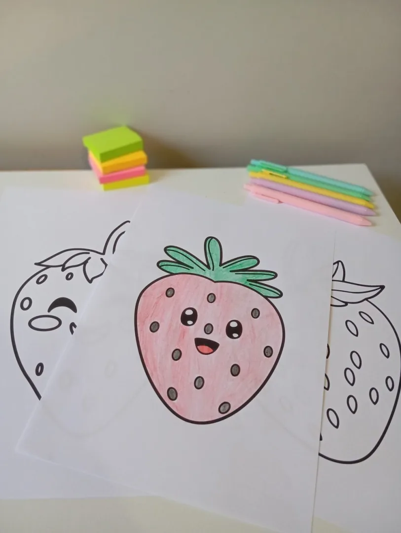 Livro de Colorir Morangos — Pronto para Imprimir — imagem 3