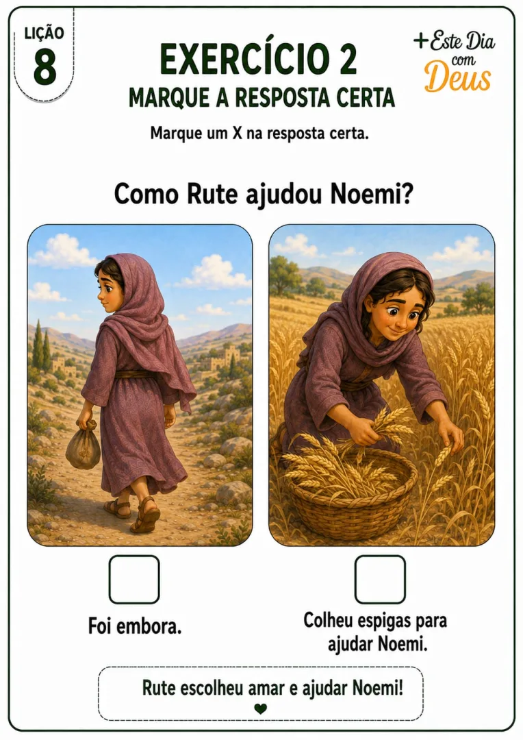 Série 8 - Livro de Rute (6 páginas de atividade)  - PDF — imagem 2