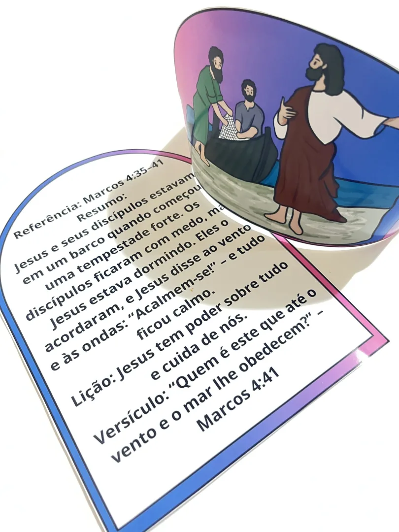 LUVA PEDAGÓGICA / HISTÓRIA NA LUVA + COROA: JESUS ACALMA A TEMPESTADE — imagem 2