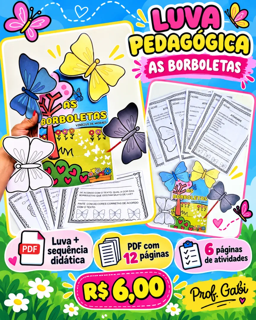 Luva Pedagógica + Sequência Didática: as Borboletas de Vinícius de Moraes em Pdf — imagem 2
